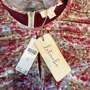 Floral Women's Blouse - Red and Cream